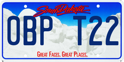 SD license plate 0BPT22