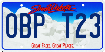 SD license plate 0BPT23