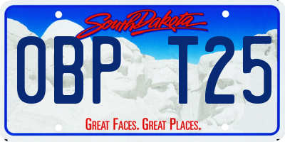 SD license plate 0BPT25