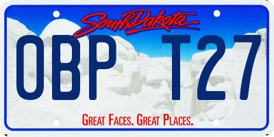 SD license plate 0BPT27