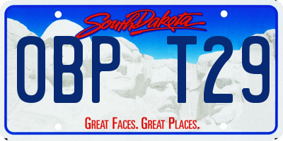 SD license plate 0BPT29