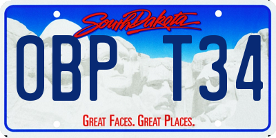 SD license plate 0BPT34