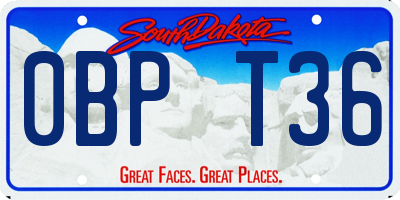 SD license plate 0BPT36