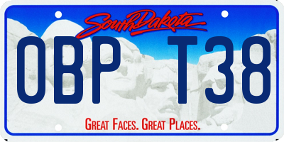 SD license plate 0BPT38