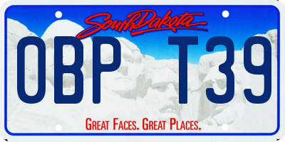 SD license plate 0BPT39