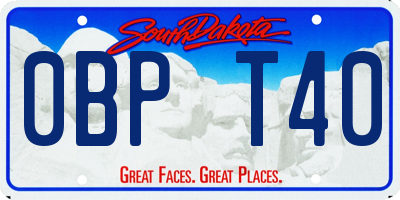 SD license plate 0BPT40