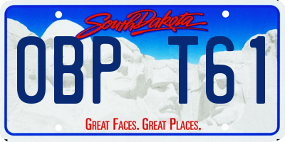 SD license plate 0BPT61