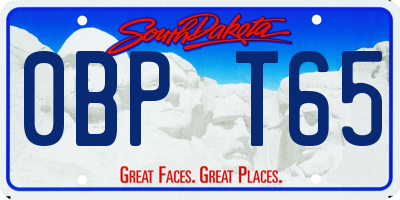 SD license plate 0BPT65