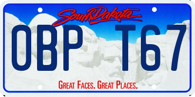 SD license plate 0BPT67