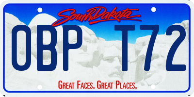 SD license plate 0BPT72