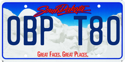 SD license plate 0BPT80