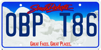 SD license plate 0BPT86