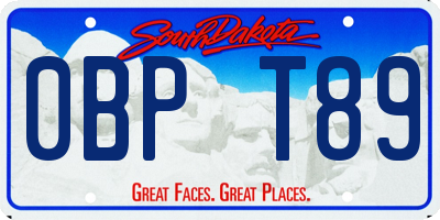 SD license plate 0BPT89