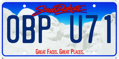 SD license plate 0BPU71
