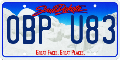 SD license plate 0BPU83