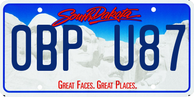 SD license plate 0BPU87