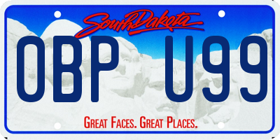 SD license plate 0BPU99