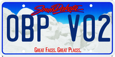 SD license plate 0BPV02