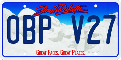 SD license plate 0BPV27