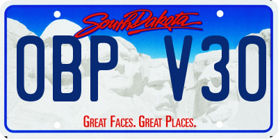 SD license plate 0BPV30