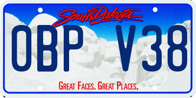 SD license plate 0BPV38