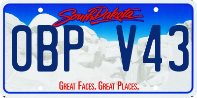 SD license plate 0BPV43