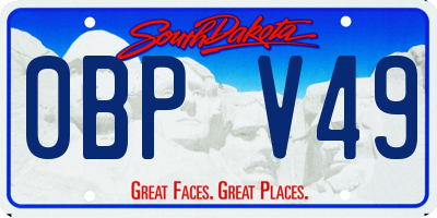 SD license plate 0BPV49