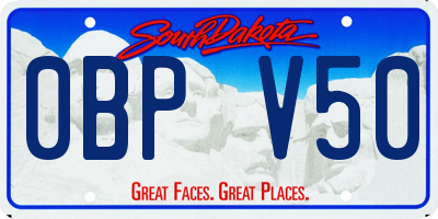 SD license plate 0BPV50