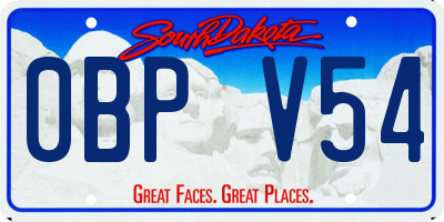 SD license plate 0BPV54