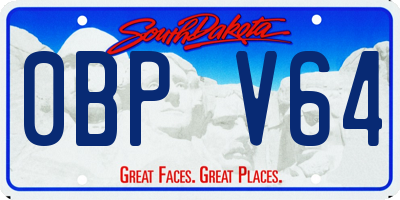 SD license plate 0BPV64