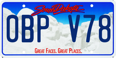 SD license plate 0BPV78