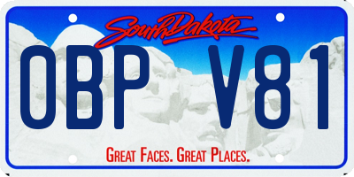 SD license plate 0BPV81
