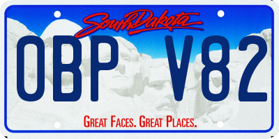SD license plate 0BPV82