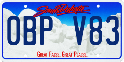 SD license plate 0BPV83