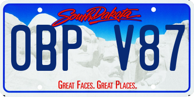 SD license plate 0BPV87
