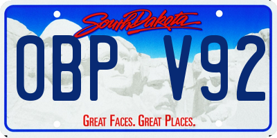 SD license plate 0BPV92