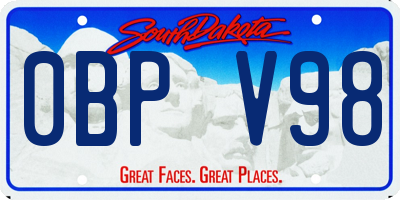 SD license plate 0BPV98