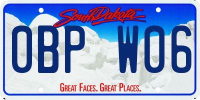 SD license plate 0BPW06