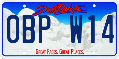 SD license plate 0BPW14