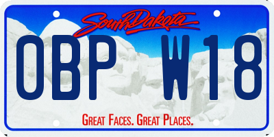 SD license plate 0BPW18