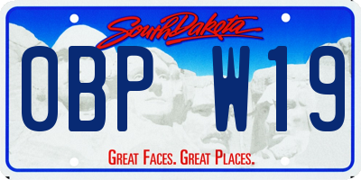 SD license plate 0BPW19