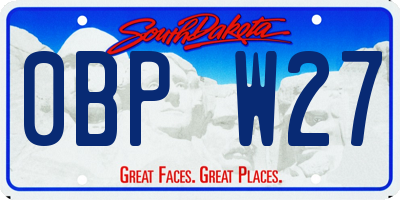SD license plate 0BPW27