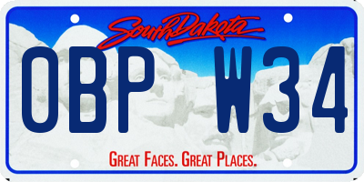 SD license plate 0BPW34