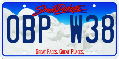 SD license plate 0BPW38