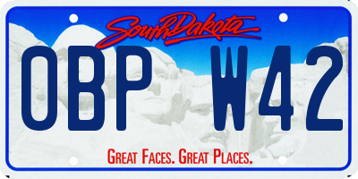 SD license plate 0BPW42