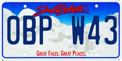 SD license plate 0BPW43