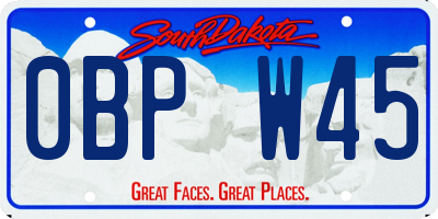 SD license plate 0BPW45