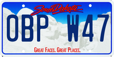 SD license plate 0BPW47