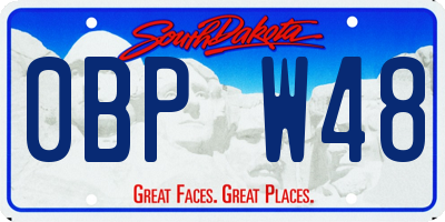 SD license plate 0BPW48