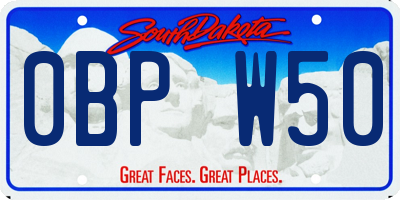 SD license plate 0BPW50